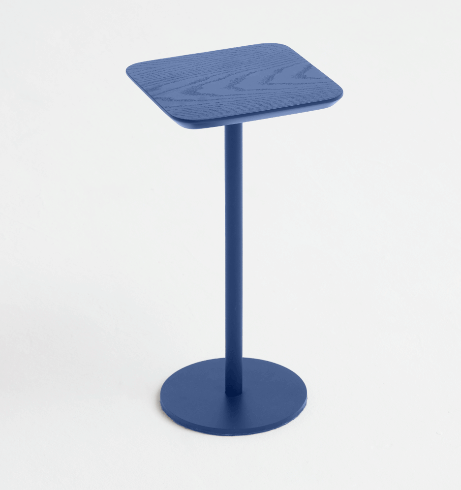 Mesa de Apoio Tokka - Tampo Ebano - Base Aço Carbono - Altura 50cm