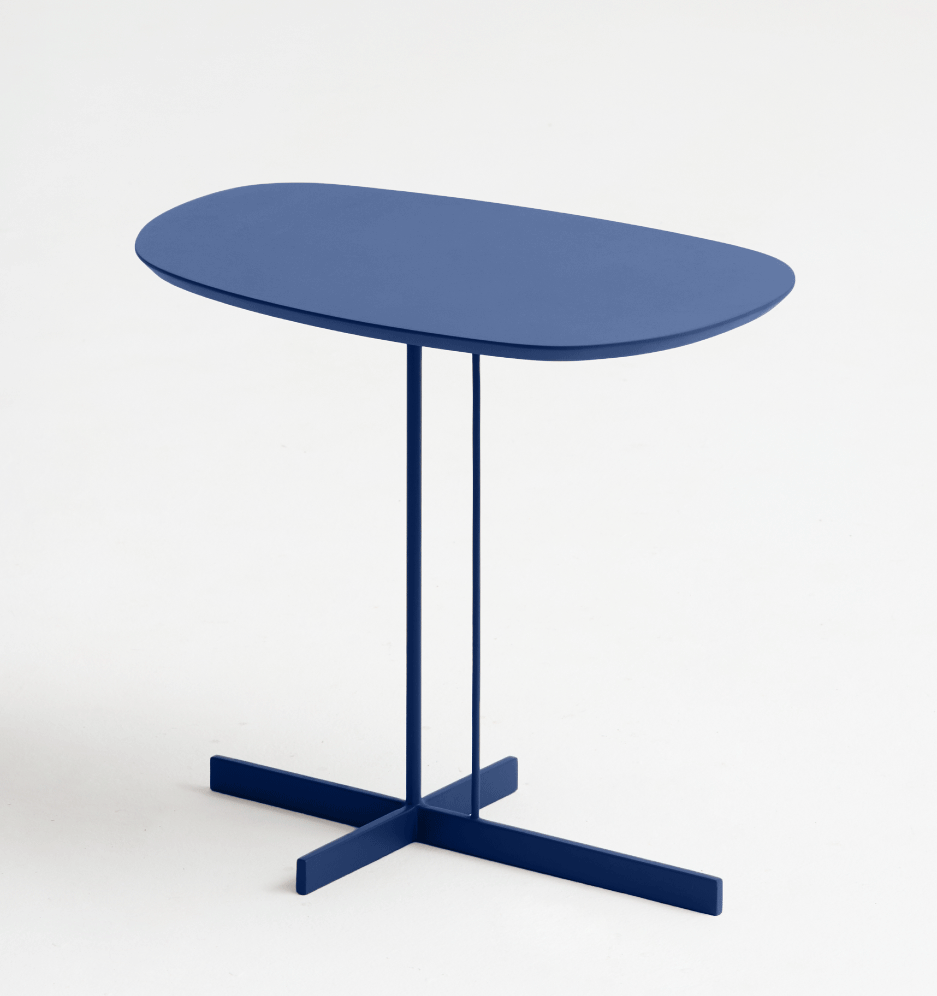 Mesa de Apoio ID - Tampo Laca - Base Aço Carbono - Altura 50cm