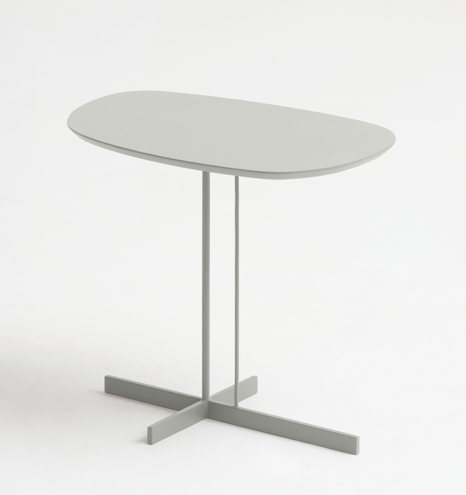 Mesa de Apoio ID - Tampo Laca - Base Aço Carbono - Altura 50cm