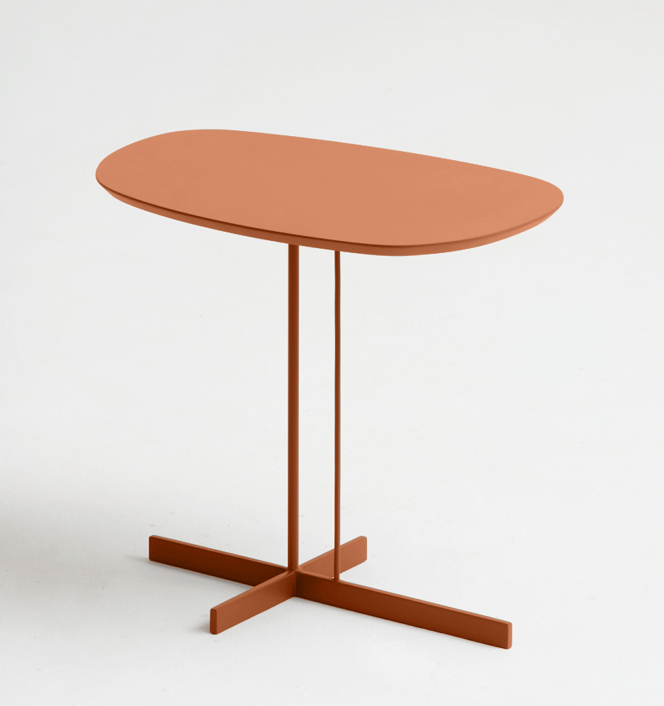 Mesa de Apoio ID - Tampo Laca - Base Aço Carbono - Altura 50cm