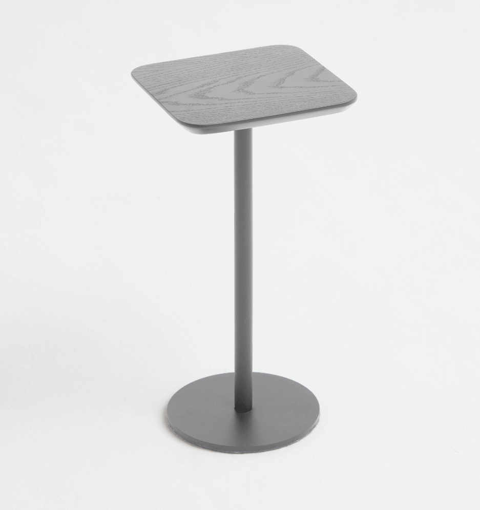 Mesa de Apoio Tokka - Tampo Ebano - Base Aço Carbono - Altura 50cm